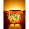 Indiehaat | Flower Kalamkari Handpainted Wall Mount Leather Lamp | 5.5 Inch