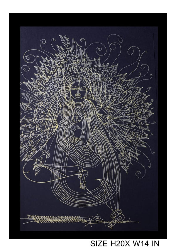 The Surpur Line Art Painting Mixed Media on Paper Unframed (Size: 22 x 16 inches) Artist: Krishna Prakash-Indiehaat