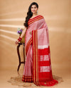 ILKAL Handloom Cotton Silk Saree Rose Pink Color with running blouse - IndieHaat