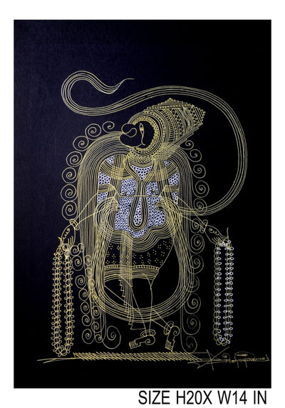 The Surpur Line Art Painting Mixed Media on Paper Unframed (Size: 22 x 16 inches) Artist: Krishna Prakash-Indiehaat
