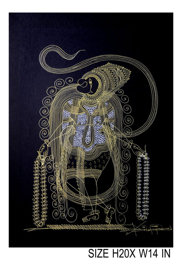 The Surpur Line Art Painting Mixed Media on Paper Unframed (Size: 22 x 16 inches) Artist: Krishna Prakash-Indiehaat