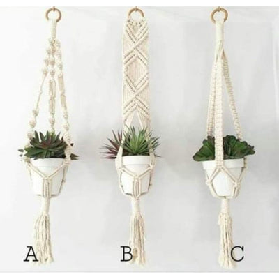Macrame Plant HangerSet Of 3 Pcs-Indiehaat